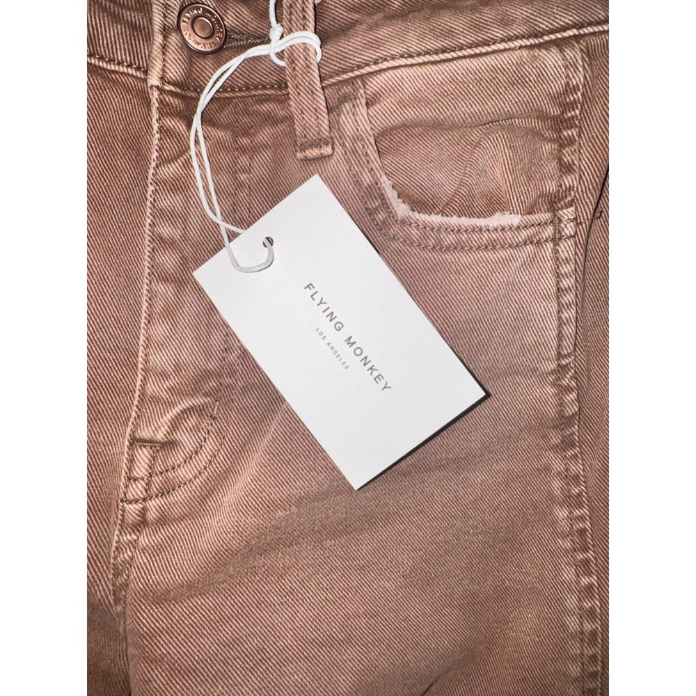 Flying Monkey Barrel Fit Jeans Women Brown High Rise Seam Detail Size 26 NWT - Picture 4 of 8